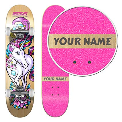 SkateXS Personalized Beginner Unicorn Girls Skateboard