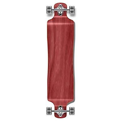 Punked Lowrider Drop down through Longboard Complete skateboard (Red)