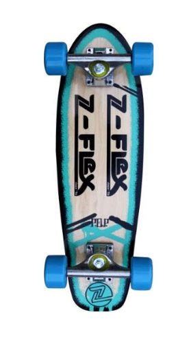 Z-Flex Mini Cruiser P.O.P Spray Complete Skateboard - Teal/Black / 23
