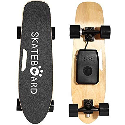 Leoneva 28in 350W 4 Wheels Electric Skateboard, Penny Electric Longboard with Bluetooth Speaker, Wireless Remote Controller, Front Light, Max Weight 260lbs [US Stock]
