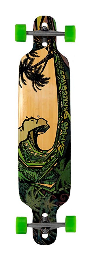 Bamboo Longboard - Twin Tip - Green Giant Graphic - 40