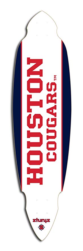 ZtuntZ Skateboards University of Houston Pintail Longboard Deck, 9.5 x 37-Inch/26.5-Inch WB, Red/White/Blue