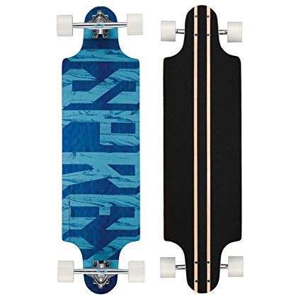 Osprey Text Twin Tip Longboard Skateboard, Blue, 38-Inch