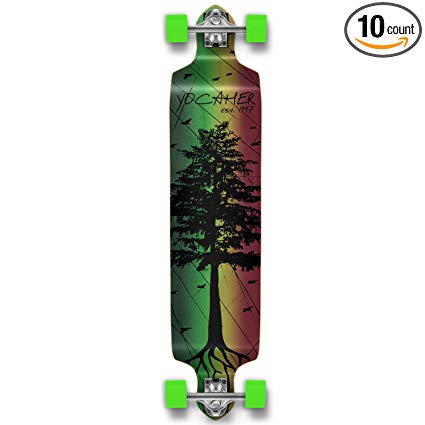 Yocaher In The Pines Rasta Longboard Complete Skateboard - available in All shapes