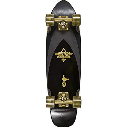 Dusters California Skateboards Bird Raven Black / Gold Cruiser Complete Skateboard - 7.5