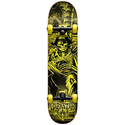 Darkstar Island Complete Skateboard, Yellow, Size 7.25MD