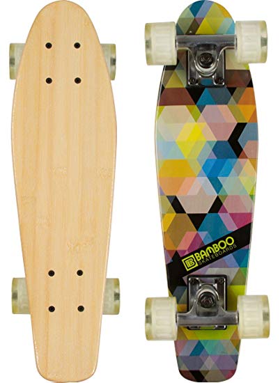Bamboo Skateboards Complete Mini Cruiser Skateboard with Kaleidoscope Design, 6