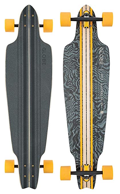GLOBE HG Prowler Cruiser Skateboard, Black/Yellow/Tailspin