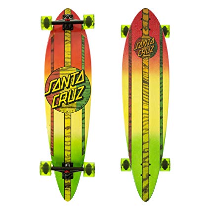 Santa Cruz Mahaka Rasta Fade Pintail Cruzer Complete Skateboard, Assorted, 39.0in