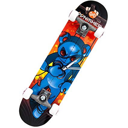 Punisher Skateboards Puppet 31-Inch Double Kick Concave Complete Skateboard