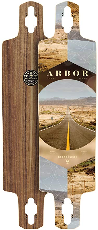 Arbor Dropcruiser PC 2017 Walnut Longboard Deck New With Grip Tape